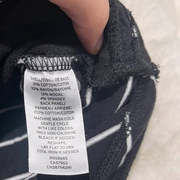 CASLON Women’s Medium Black White Button Back Long Sleeve Fall Winter Top - Picture 6 of 9